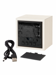 Часы электронные настольные, будильник и термометр от сети деревянные VST 869-1 Белые